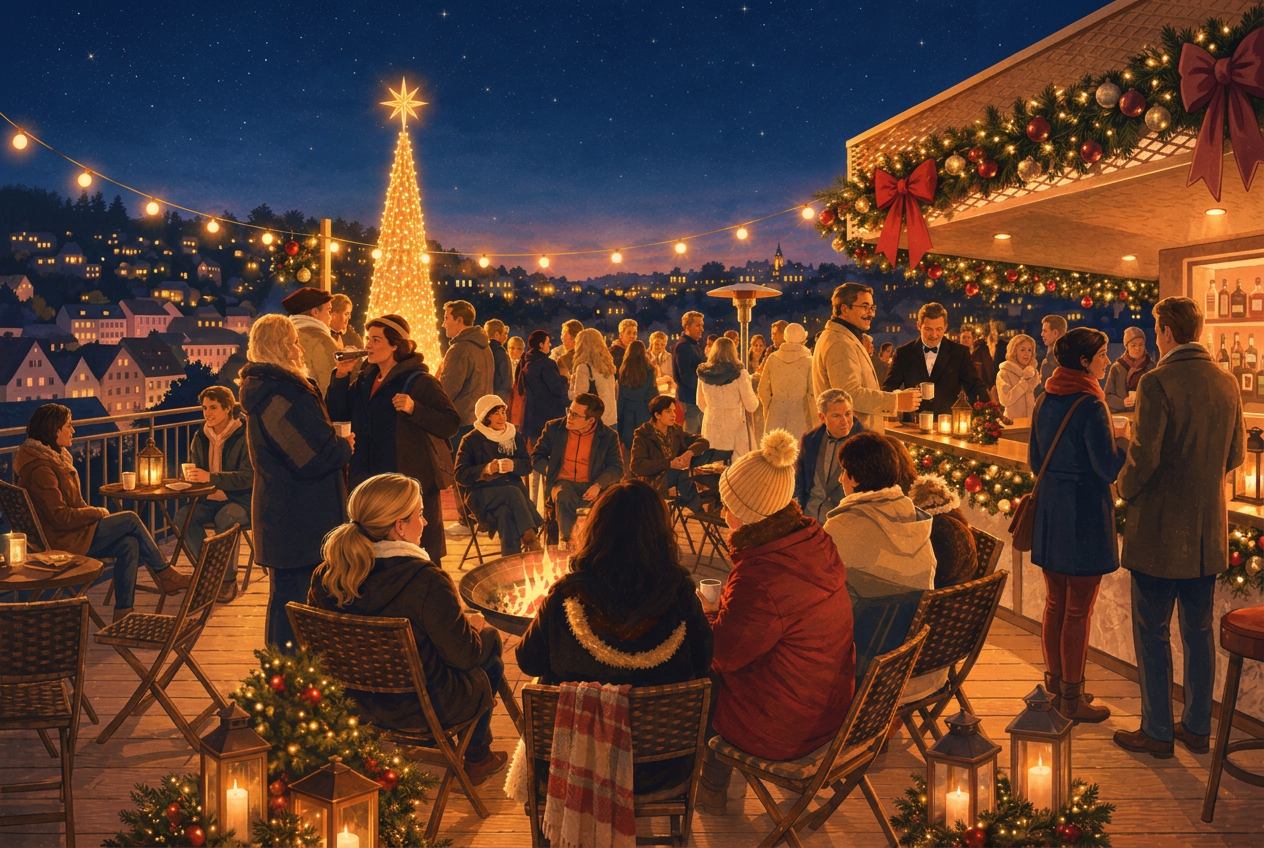 Weihnachtsfeier auf der SKYBAR-Dachterrasse